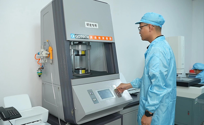  Test del materiale in laboratorio